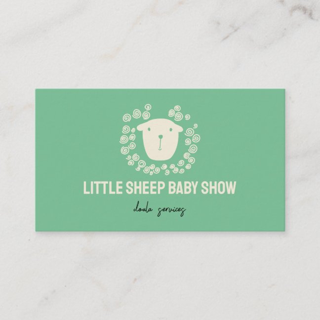 Green Sheep New Born Baby Doula Business Card