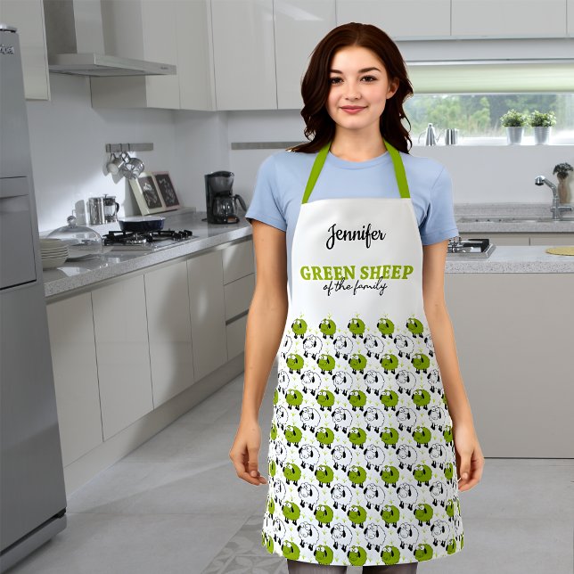 Green Sheep of The Family Customizable Apron (Creator Uploaded)