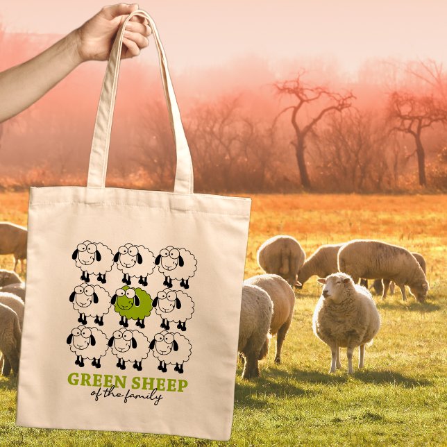 Green Sheep of The Family Tote Bag (Creator Uploaded)