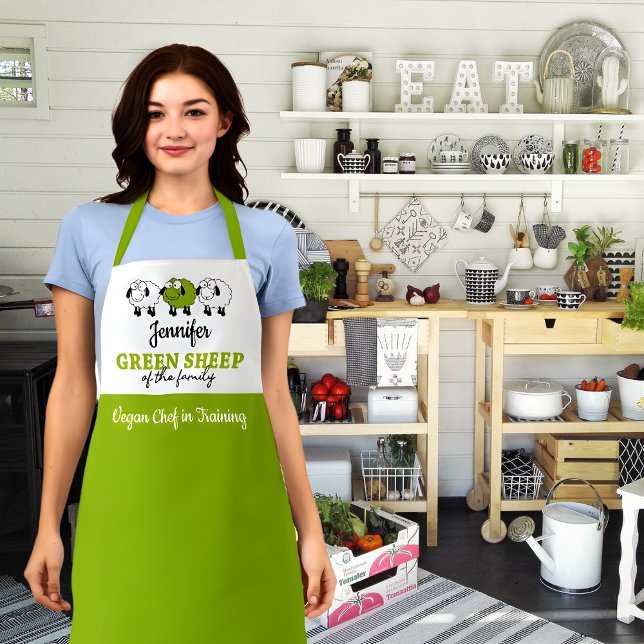 Green Sheep of The Family (with name) Apron (Creator Uploaded)
