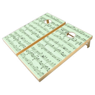 Green Sheet Music Cornhole Set