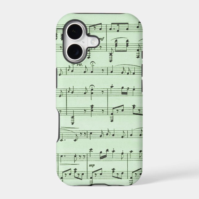 Green Sheet Music Iphone Case (Back)