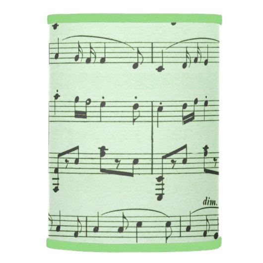 Green Sheet Music Lamp Shade (Right)