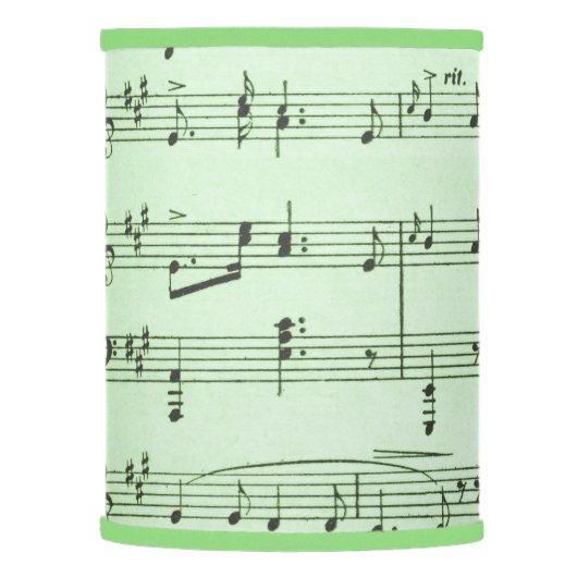 Green Sheet Music Lamp Shade (Left)