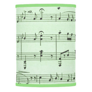Green Sheet Music Lamp Shade