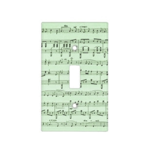 Green Sheet Music Light Switch Cover