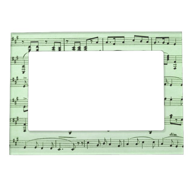 Green Sheet Music Magnetic Frame (Front)