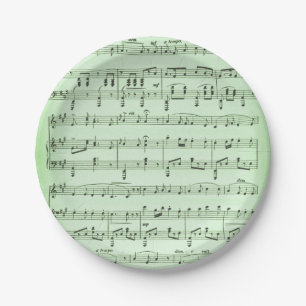 Green Sheet Music Paper Plates