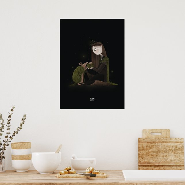 GREEN SHELL ARMADILLO by Alexandra Dikaia Poster (Kitchen)