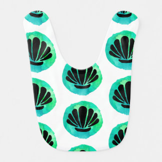 Green Shell Design Baby Bib