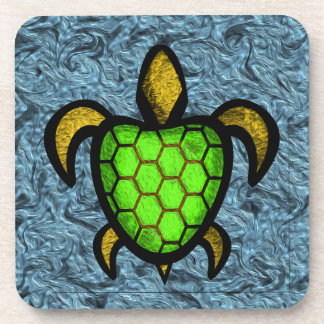 Green Shell Turtle Cork Coasters