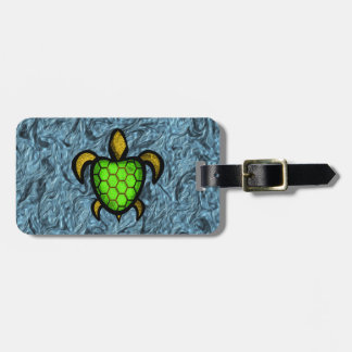 Green Shell Turtle Luggage Tag