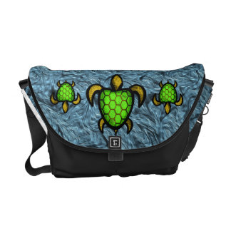 Green Shell Turtle Messenger Bag