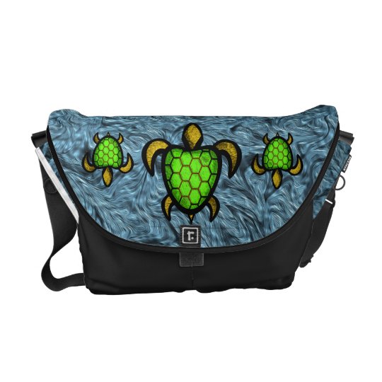 Green Shell Turtle Messenger Bag