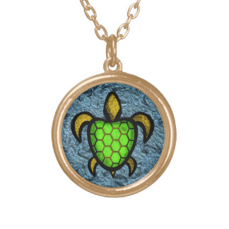 Green Shell Turtle Necklace
