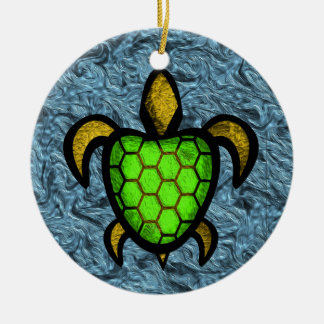Green Shell Turtle Ornament