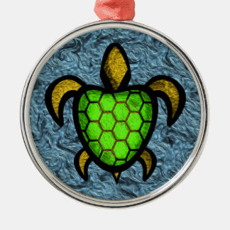 Green Shell Turtle Premium Ornament