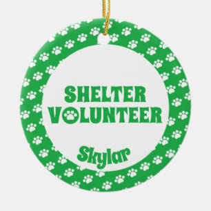 Green Shelter Volunteer Ceramic Ornament