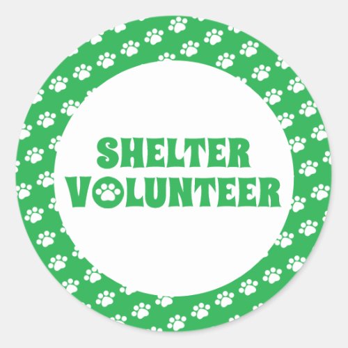 Green Shelter Volunteer Classic Round Sticker