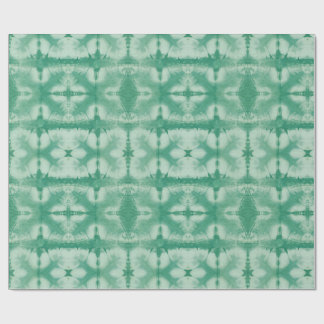Green Shibori Style Wrapping Paper