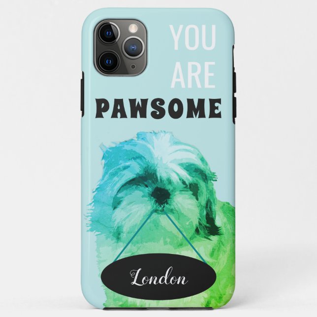 Green Shih Tzu iPhone 11 Pro Max Case (Back)