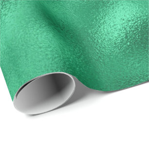 Green Shimmering Foil Christmas Holiday Wrapping Paper