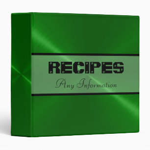 Green Shiny Stainless Steel Metal 3 Ring Binder