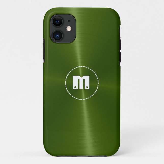 Green Shiny Stainless Steel Metal Case-Mate iPhone Case (Back)
