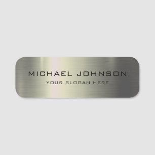 Green Shiny Stainless Steel Metal Name Tag