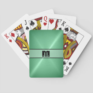 Green Shiny Stainless Steel Metal Poker Cards