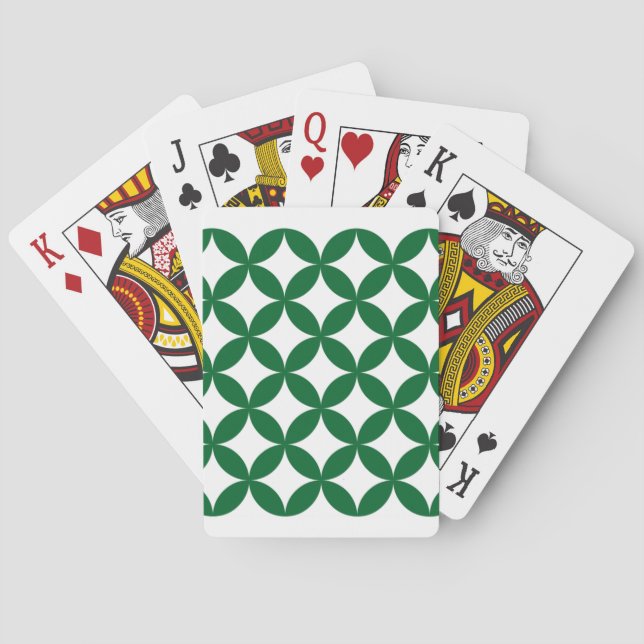 Green Shippo Classic Playing Cards (Back)