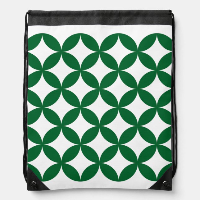Green Shippo Drawstring Backpack (Front)