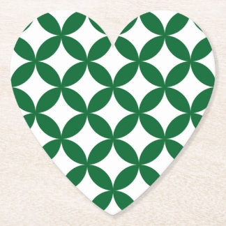Green Shippo Heart Paper Coaster