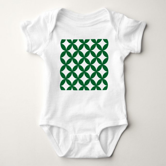 Green Shippo Pattern Baby Romper – Japanese Tradit (Front)