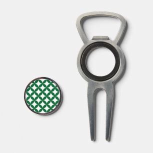 Green Shippo Pattern Bottle Opener Divot Tool