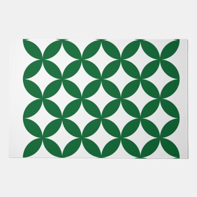 Green Shippo Pattern Door Mat (Front)