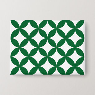 Green Shippo Pattern Square Button