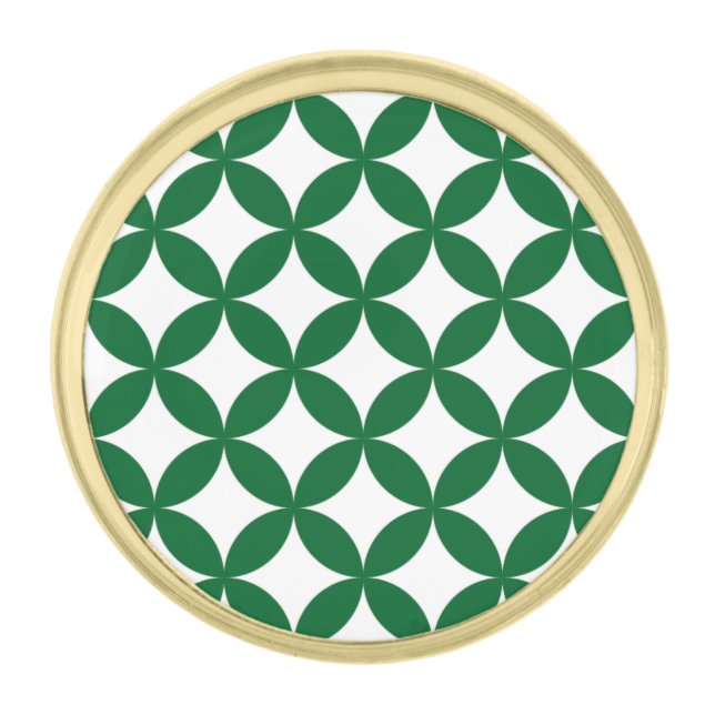 Green Shippo Round Lapel Pin (Front)