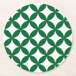 Green Shippo Round Paper Coaster