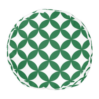 Green Shippo Round Pouf – Japanese Traditional Geo