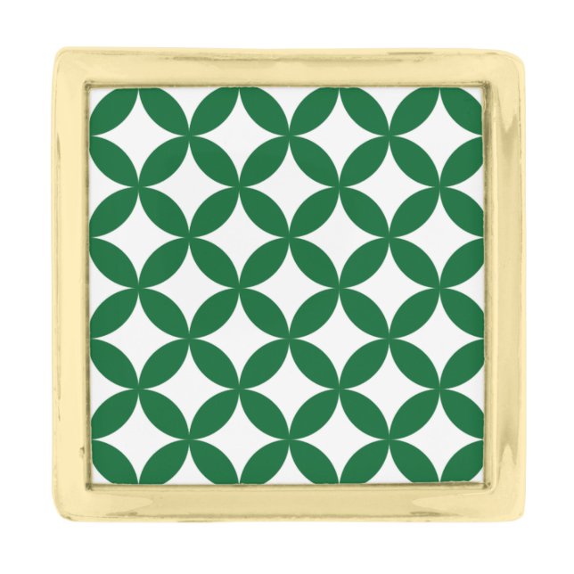 Green Shippo Square Lapel Pin (Front)