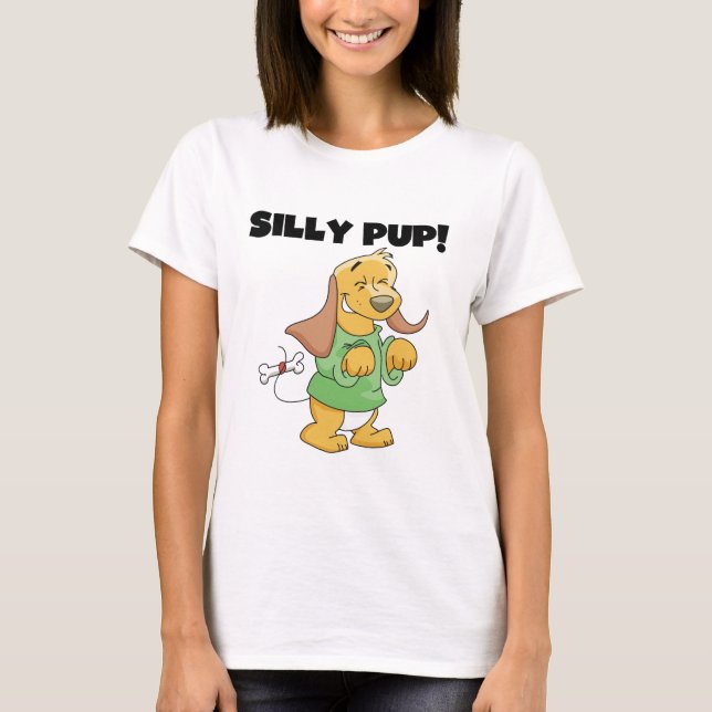 Green Shirt Silly Pup Tshirts and Gifts (Front)