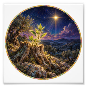 Green Shoot Beneath the Evening Star Photo Print