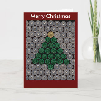 Green shotgun shell tree Christmas Card