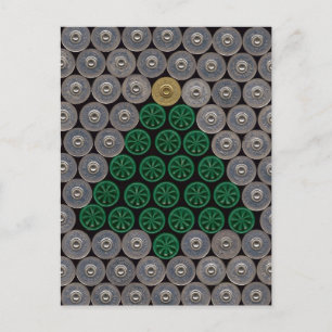 Green Shotgun shell tree Christmas Card 2