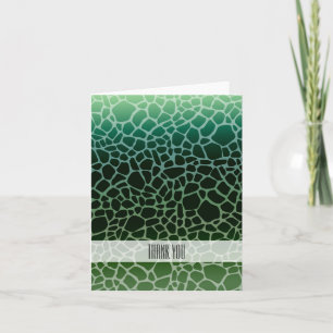 Green Shoure Giraffe Print Letterpress Thank You Card