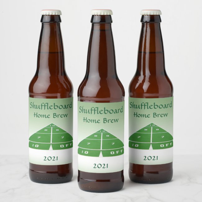 Green Shuffleboard Beer Label