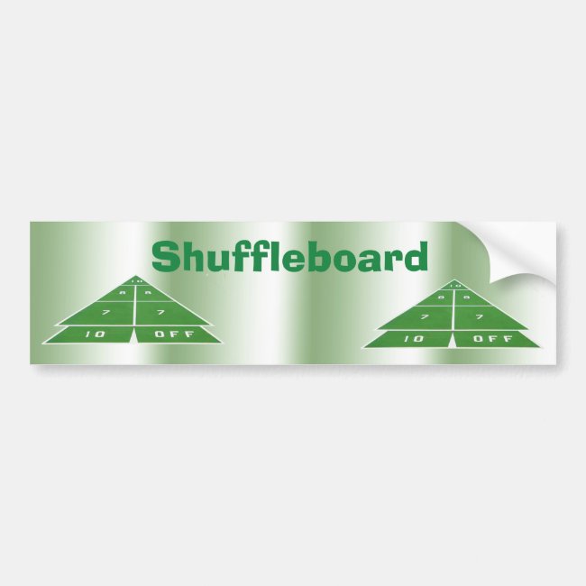 Green Shuffleboard Bumper Sticker