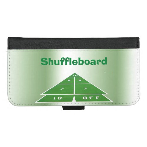 Green Shuffleboard iPhone 87 Plus Wallet Case
