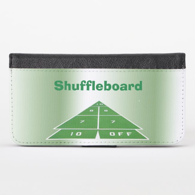 Green Shuffleboard iPhone X Wallet Case